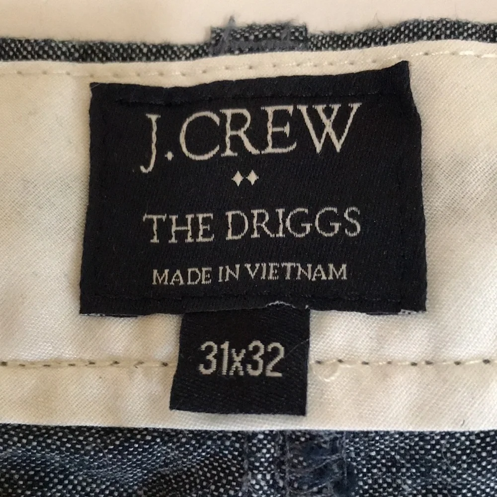 J.CREW—THE DRIGGS Men’s Dark Gray Slate Linen Cotton Blend Straight Leg Chinos